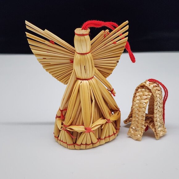 Vintage Christmas Ornaments Handmade Angel Ornaments Lot Straw Haiti - Picture 6 of 8